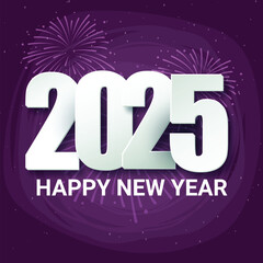 Happy New Year 2025. festive realistic decoration elegant number for Celebrate 2025 party, calendar and poster