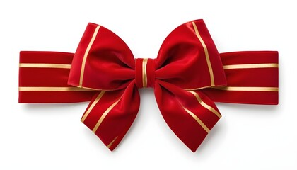 Fototapeta premium A large satin bow with white polka dots, against a plain white background