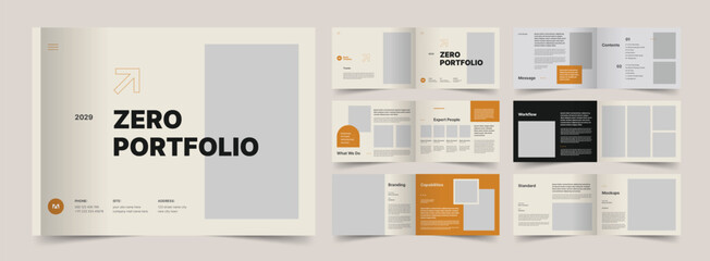 Minimalist Portfolio Brochure, Architecture Portfolio Layout, Portfolio Brochure Layout, A4 Template