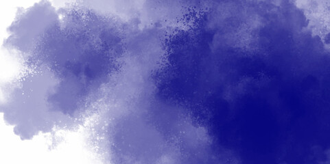 Blue and white abstract watercolor grungy colorful background for your design, blurred and grainy Blue powder explosion on white background. sky background with white fluffy clouds.