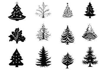 Christmas Tree Vector Silhouettes Collection
