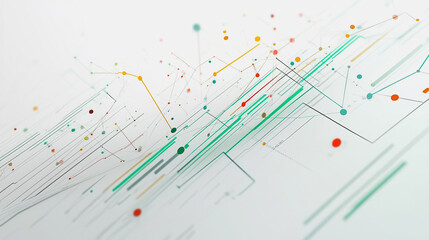 Fototapeta premium Abstract white background with Colorful geometric and circle lines. Digital future technology . Abstract business connection of lines from nodes innovation of communication in the network.