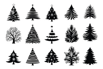 Christmas Tree Vector Silhouettes Collection
