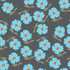 flower, pattern, seamless, floral, flowers, vector, design, nature, wallpaper, spring, art, illustration, summer, texture, decoration, pink, daisy, plant, flora, color, yellow, bloom, leaf, beauty, ga