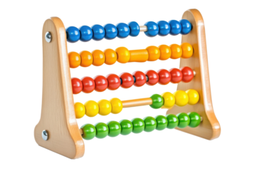 abacus with colorful beads isolated png transparent background