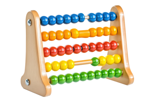 abacus with colorful beads isolated png transparent background