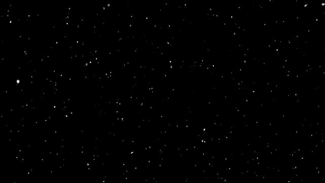 Snow flakes Christmas overlay, black background. Winter, slowly falling snow effect. High quality 4k footage - Powered by Adobe