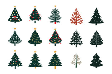 Christmas Tree Vector Silhouettes Collection
