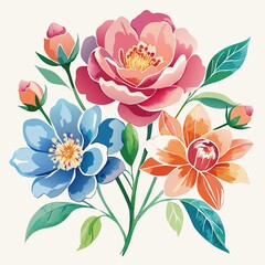Beautiful Watercolor Flower Vectors for Creative Projects