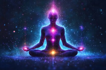 Universe, cosmos. Meditation background, chakras, prana, the mind of God and spirituality.