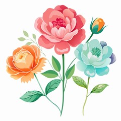 Beautiful Watercolor Flower Vectors for Creative Projects