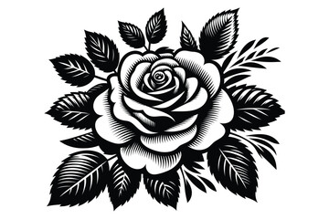 Rose silhouette vector illustrations