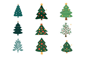 Christmas Tree Vector Silhouettes Collection
