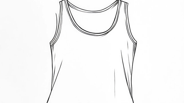 recommend clip art: A simple, clean line drawing of a tank top.