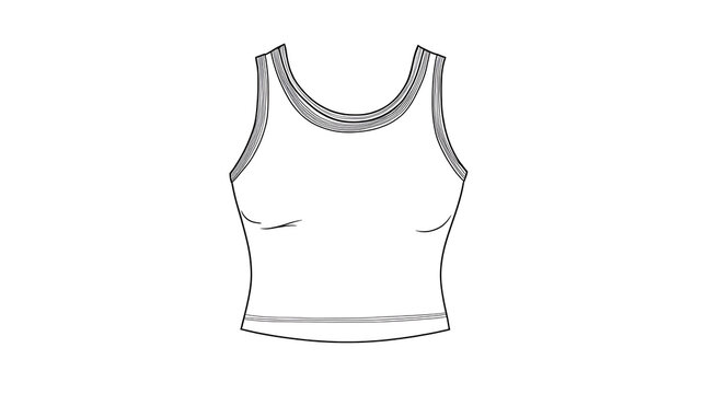 recommend clip art: Line art illustration of a women's tank top.