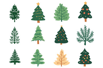 Christmas Tree Vector Silhouettes Collection
