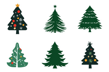 Festive Christmas trees for holiday season design