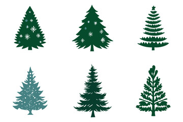 Christmas Tree Vector Silhouettes Collection
