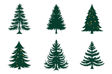 Christmas Tree Vector Silhouettes Collection
