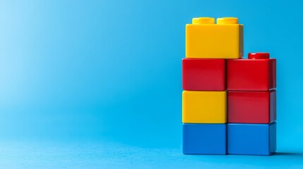 Colorful toy blocks stacked creatively inviting imaginative play and exploration