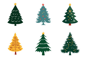 Christmas Tree Vector Silhouettes Collection
