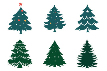Christmas Tree Vector Silhouettes Collection
