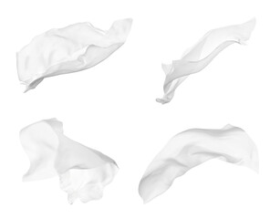 white cloth fabric textile wind silk wave background fashion satin motion drapery scarf flying...