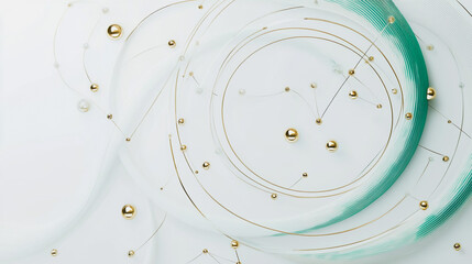 Abstract white background with Colorful circle lines. Digital future technology . Abstract business connection of lines from nodes innovation of communication in the network.