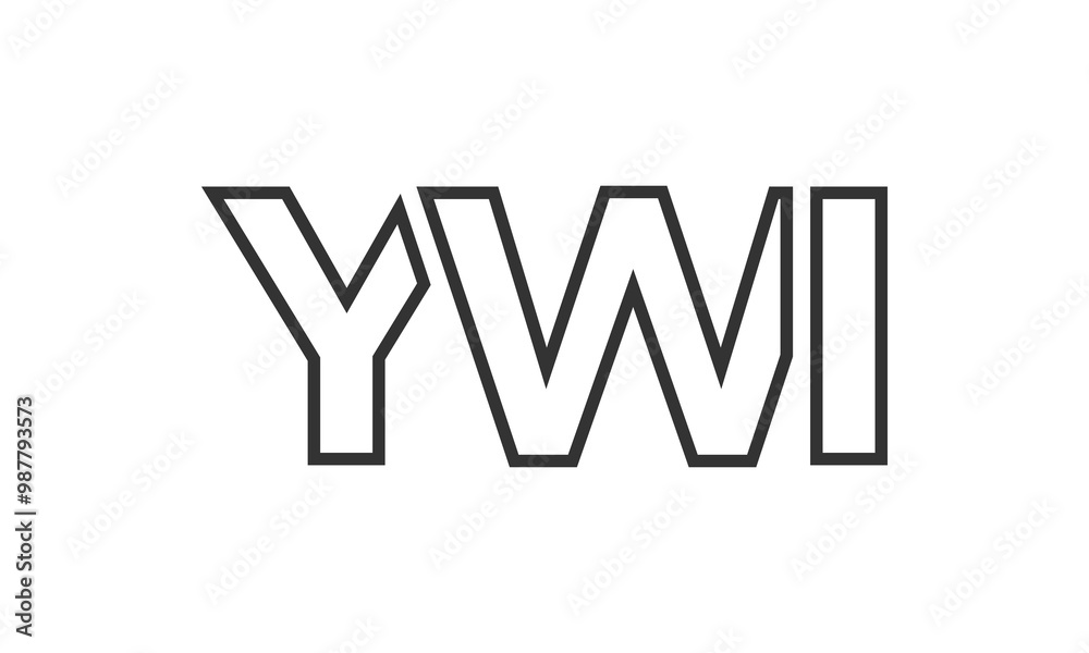 Fototapete YWI logo design template with strong and modern bold text. Initial based vector logotype featuring simple and minimal typography. Trendy company identity.