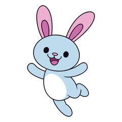 Obraz premium Cute Rabbit Cartoon Character Vector Illustration
