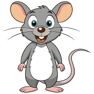 recommend clip art: Cute happy rat cartoon character