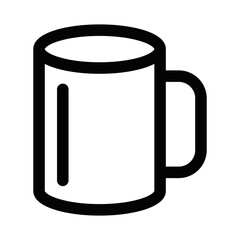 Vector illustration of a coffee mug icon, ideal for breakfast, beverages, and kitchenware designs. Editable stroke.