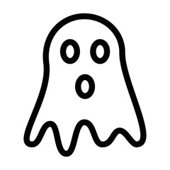 Vector illustration of a ghost icon, perfect for Halloween, spooky, and paranormal-themed designs. Editable stroke.