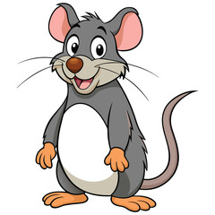 Cute happy rat cartoon character