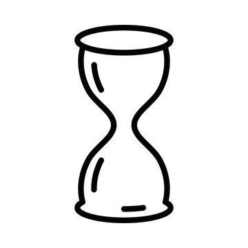 recommend clip art: Vector hourglass icon in outline style, representing time, countdowns, or deadlines, ideal for productivity or time management themes. Editable stroke.