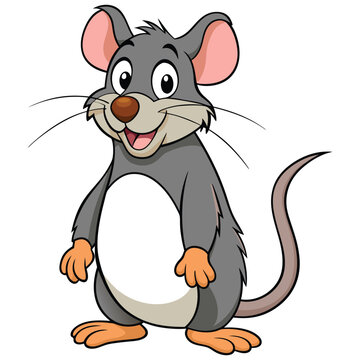 recommend clip art: Cute happy rat cartoon character