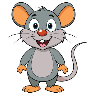 recommend clip art: Cute happy rat cartoon character