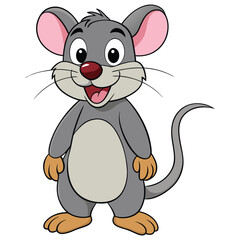 Cute happy rat cartoon character