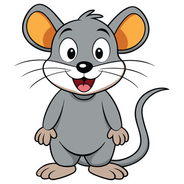 recommend clip art: Cute happy rat cartoon character