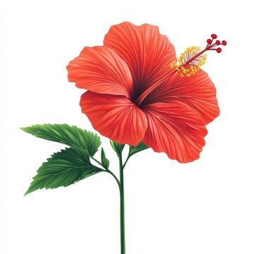 red hibiscus flower on white background clip art preview