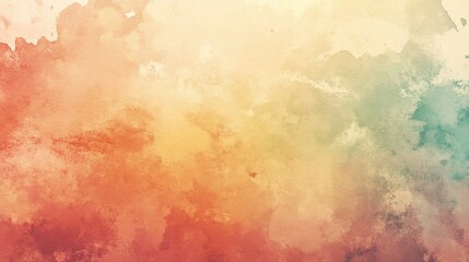 Obraz premium Vector watercolor art background, featuring an aged paper texture. Ideal for creating cards, banners, or other design projects. Pastel colors and brushstrokes create a unique