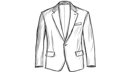 Naklejka premium Hand drawn sketch of a men's blazer.