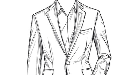 A simple hand-drawn sketch of a suit jacket.