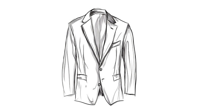 recommend clip art: Hand-drawn sketch of a classic men's suit jacket.