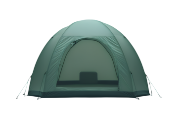 Isolated camping tent and a variety of headwear icons including a helmet, cap, and baseball hat on a white background with clipping path, PNG collection, PNG image, PNG files, Generative art.
