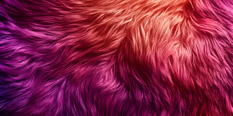Fototapeta premium Detailed fur background in vivid colors from orange to pink and purple colors