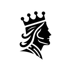 King line icon vector. king face elegant logo icon vector template.