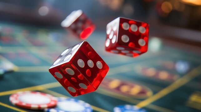 a close up of dices on a table
