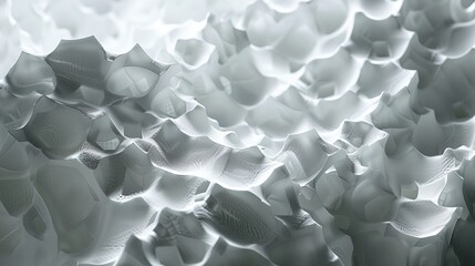 a wall with a lot of white objects on it's side