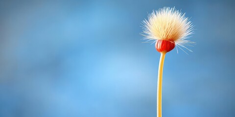 Single White Flower Against Blue Sky